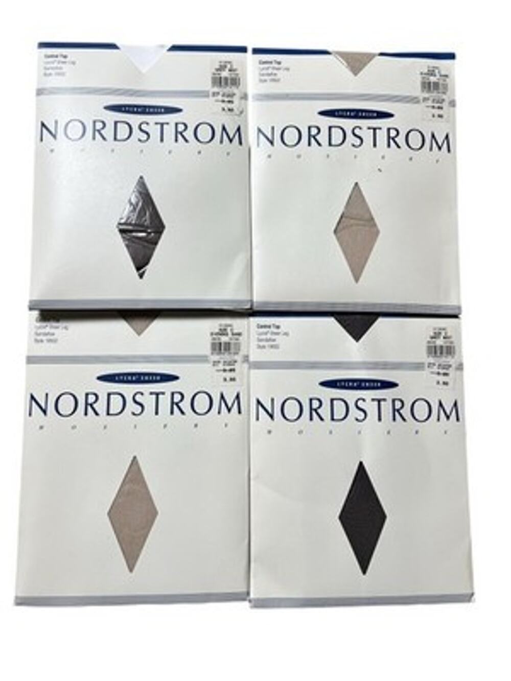 Nordstrom Pantyhose Womens B Multicolor Control Top Sheer Lycra Nylon 4 Pack